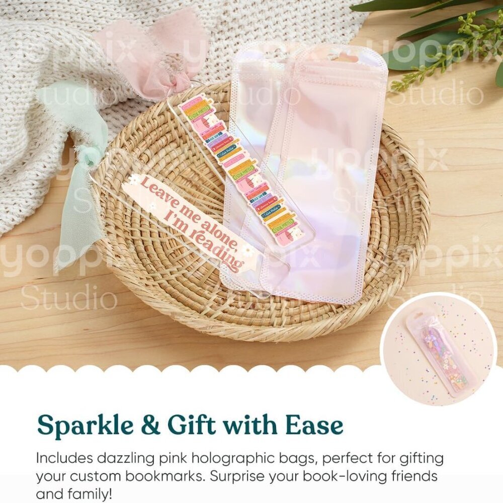 Acrylic Bookmark Making Kit 65 Pcs with Stickers & Ribbons - Picture 5 of 7